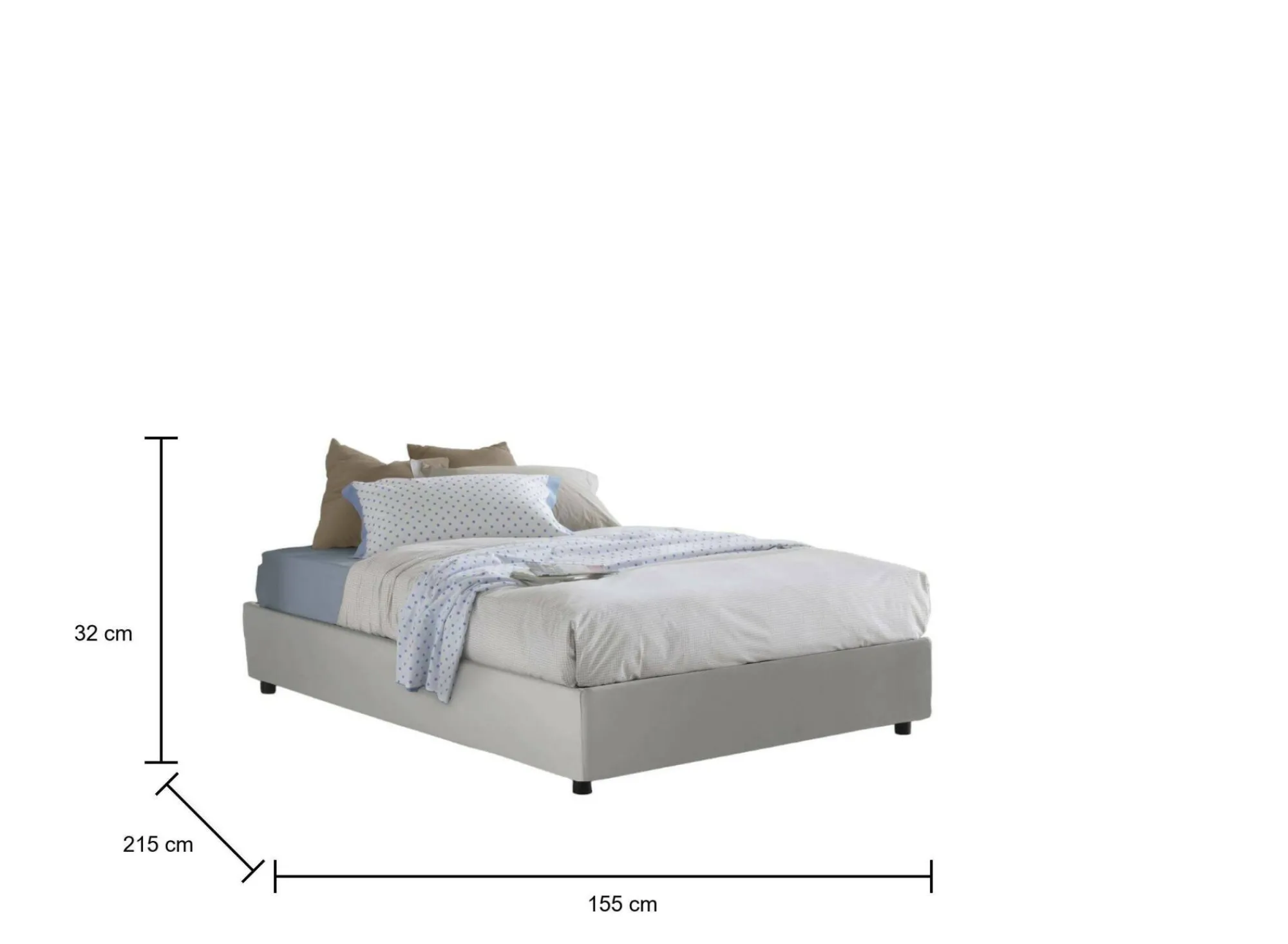 Letto alla francese Osanna, adatto per materasso Cm 140x200,<Dmora Store