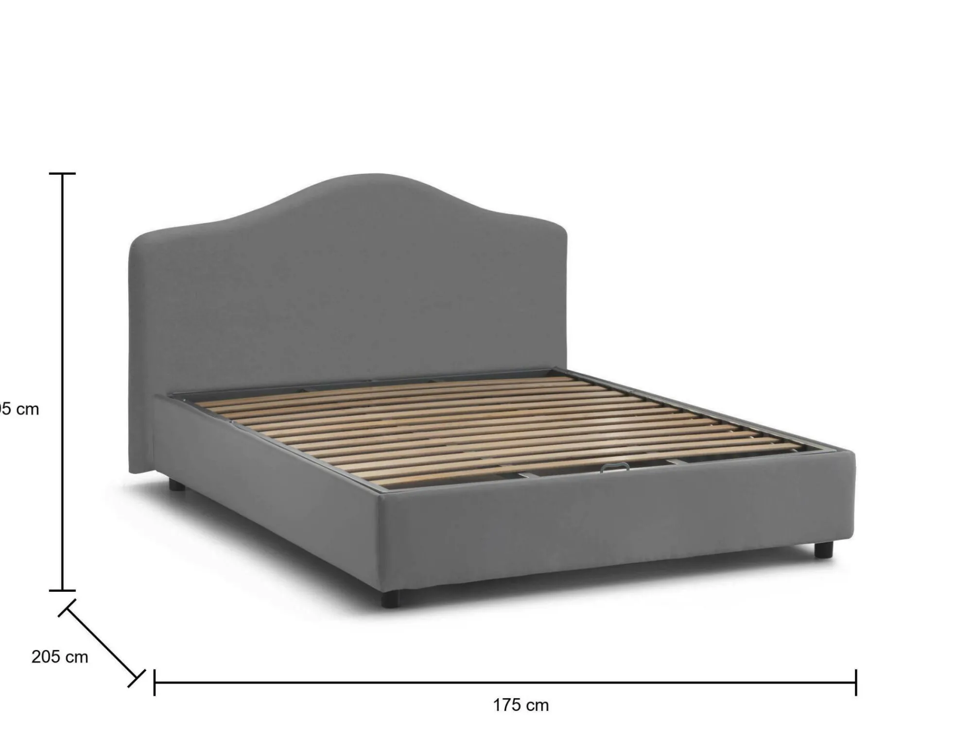 Letto matrimoniale Abigael, adatto per materasso 160x190 cm,<Dmora Flash Sale