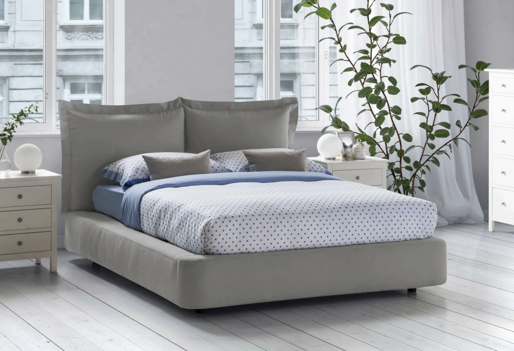 Letto matrimoniale Adi, adatto per materasso 160x190 cm,<Dmora Best