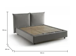 Letto matrimoniale Aghineo, adatto per materasso Cm 160x200,<Dmora Sale