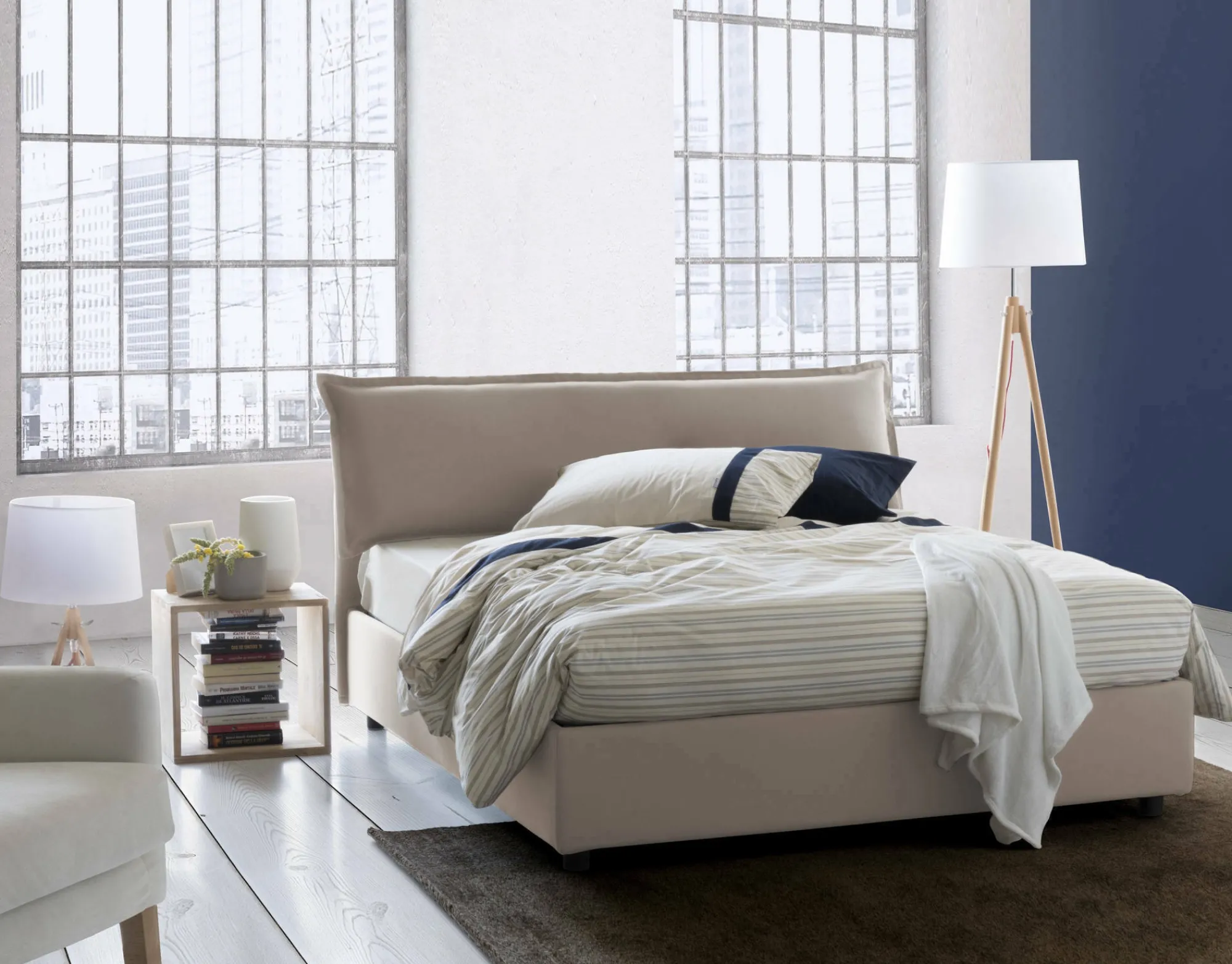 Letto matrimoniale Aishia, con materasso Cm 160x200 incluso,<Dmora Cheap