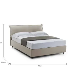 Letto matrimoniale Aishia, con materasso Cm 160x200 incluso,<Dmora Cheap