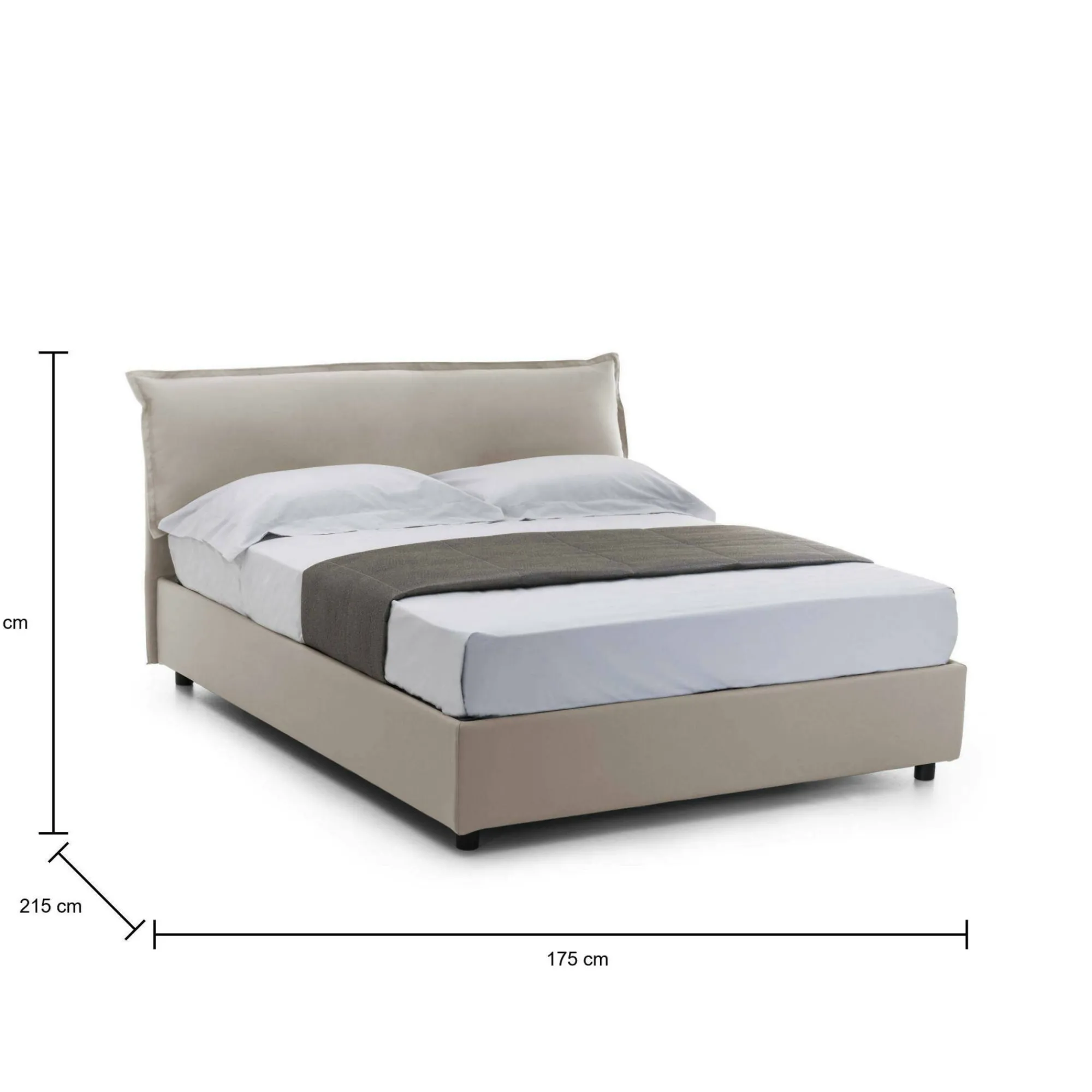 Letto matrimoniale Aishia, con materasso Cm 160x200 incluso,<Dmora Cheap