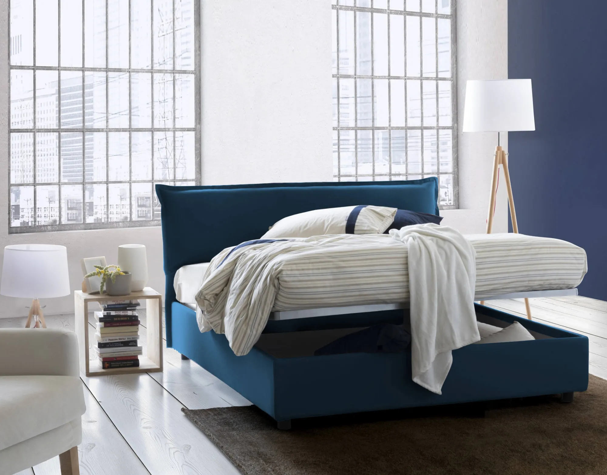 Letto matrimoniale Aishia, con materasso Cm 160x200 incluso,<Dmora Outlet
