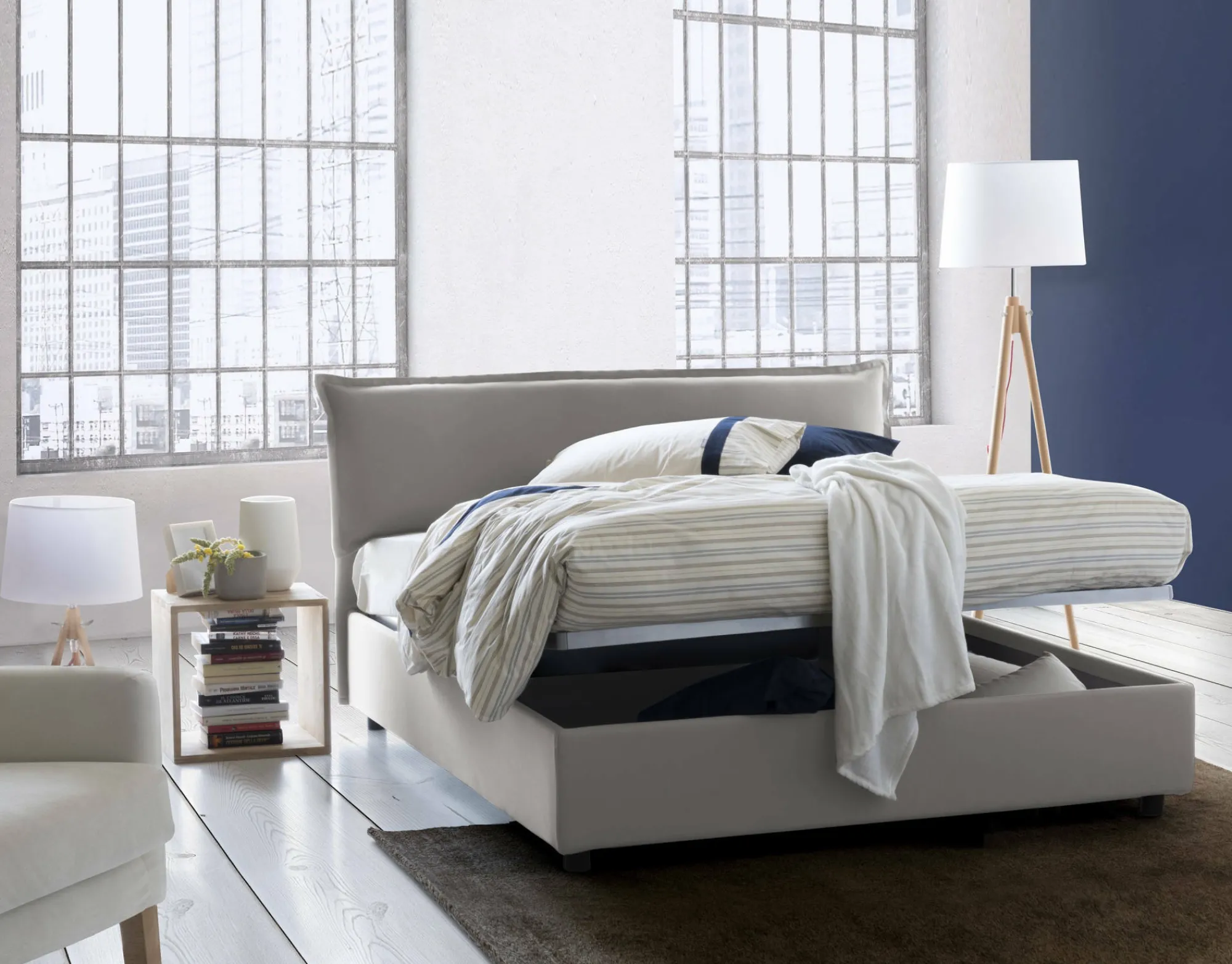 Letto matrimoniale Aishia, con materasso Cm 160x200 incluso,<Dmora Sale