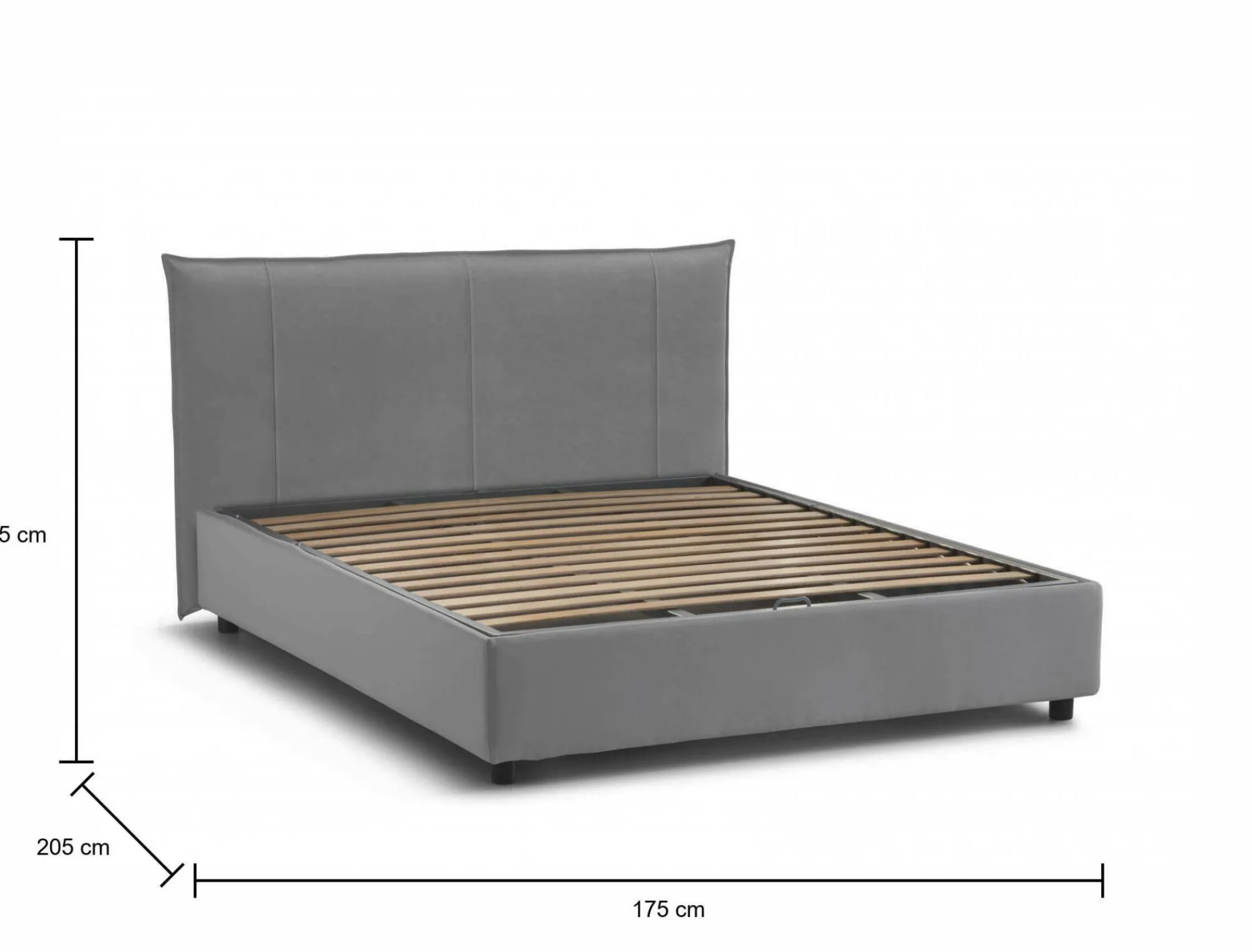 Letto matrimoniale Akasha, adatto per materasso 160x190 cm,<Dmora Fashion