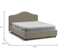 Letto matrimoniale Akym, con materasso Cm 160x190 incluso,<Dmora Flash Sale