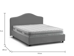 Letto matrimoniale Akym, con materasso Cm 160x190 incluso,<Dmora New
