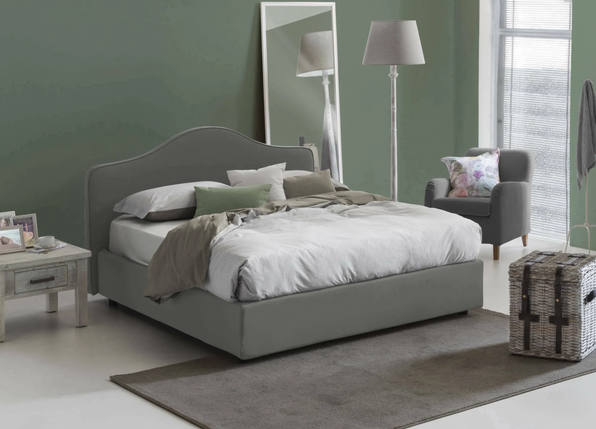 Letto matrimoniale Alborella, adatto per materasso Cm 160x200,<Dmora Online