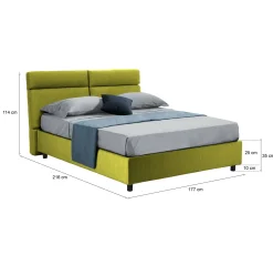 Letto matrimoniale Alcatron, Adatto a materasso Cm 160x190,<Dmora Discount