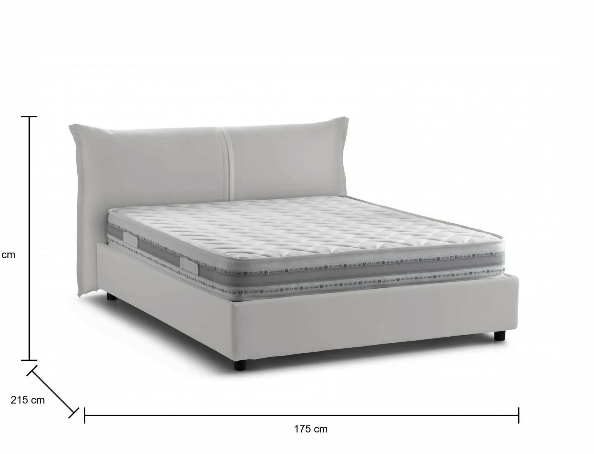 Letto matrimoniale Aldus, con materasso Cm 160x200 incluso,<Dmora Store