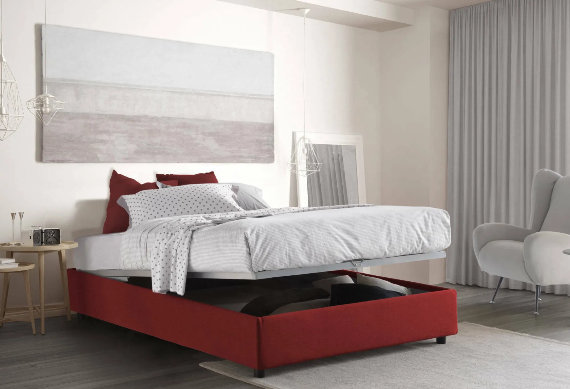 Letto matrimoniale Alessander, con materasso Cm 160x200 incluso,<Dmora Flash Sale