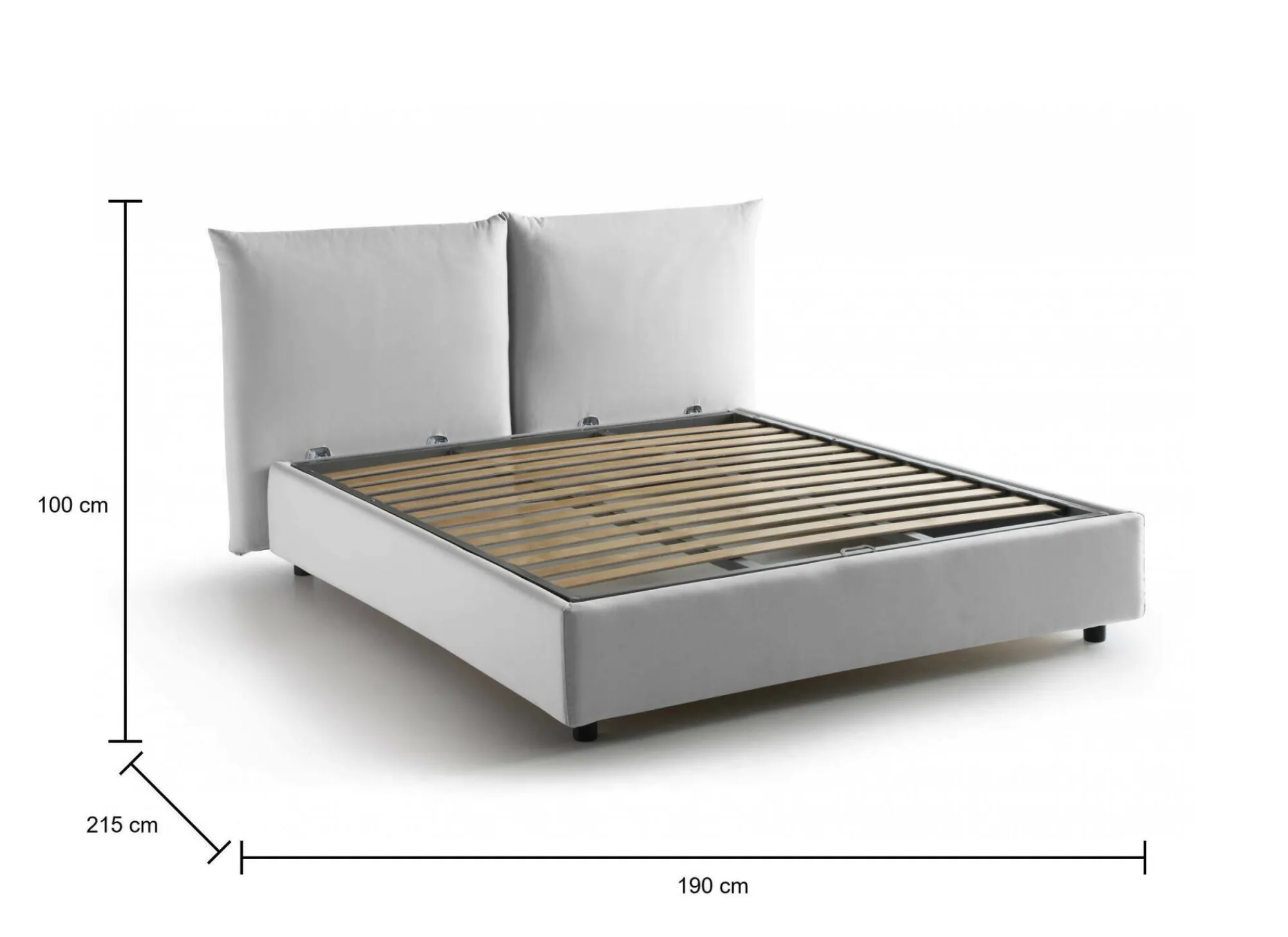 Letto matrimoniale Alizarin, adatto per materasso Cm 160x190,<Dmora Cheap