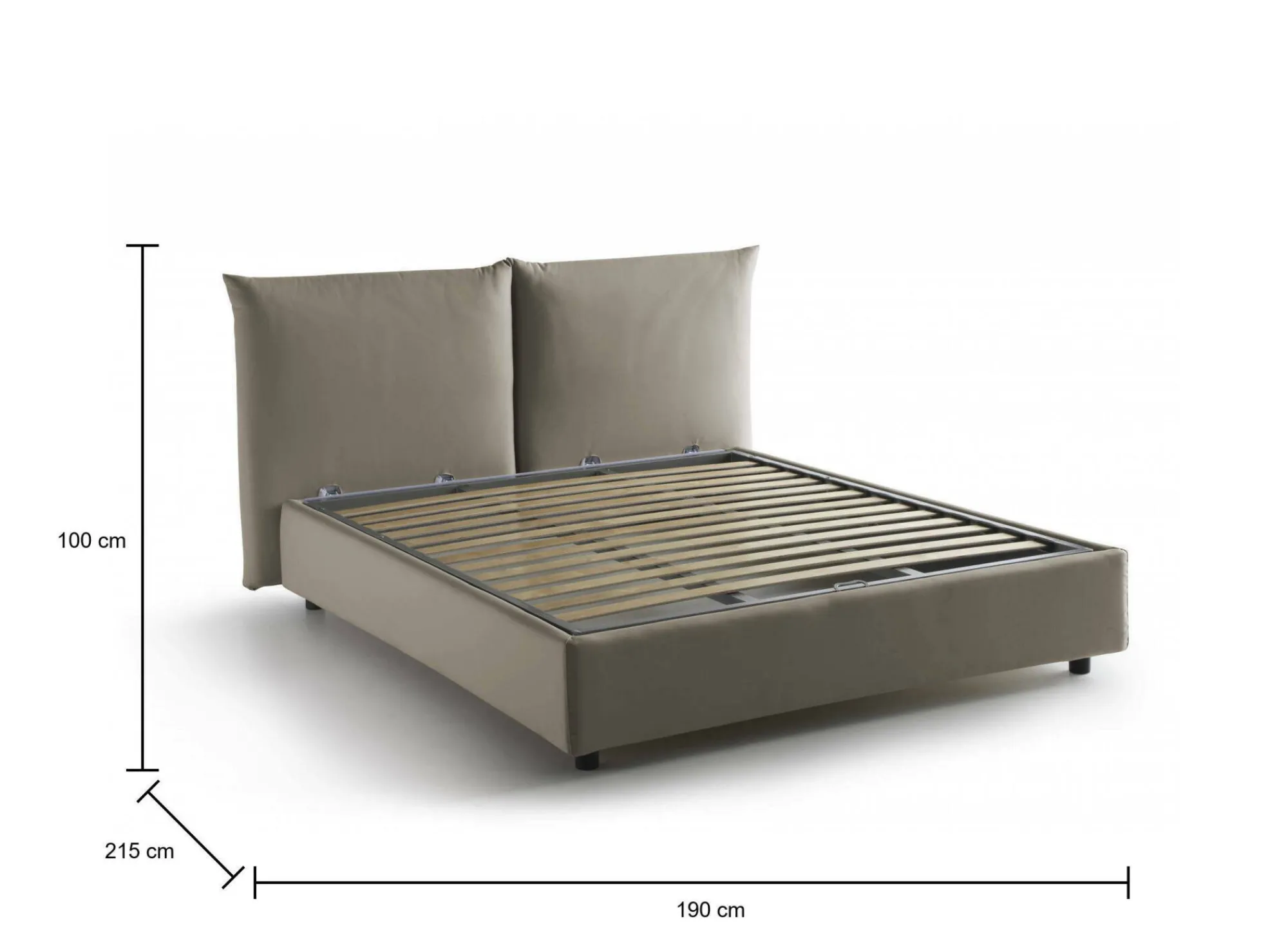 Letto matrimoniale Alizarin, adatto per materasso Cm 160x190,<Dmora Cheap
