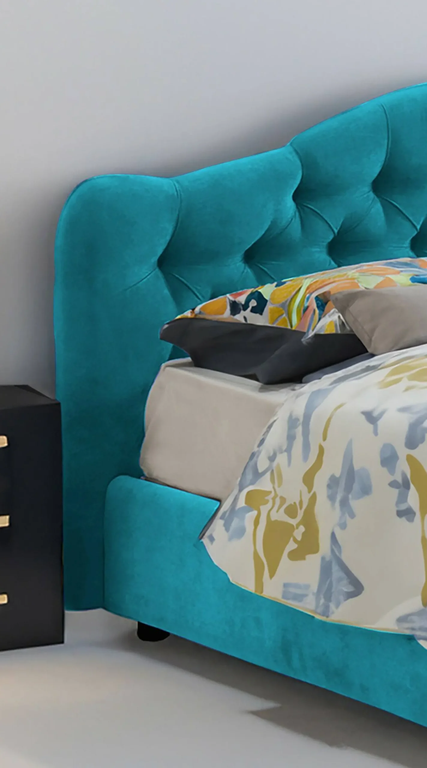 Letto matrimoniale Allik, Con materasso Cm 160x190 incluso,<Dmora Fashion