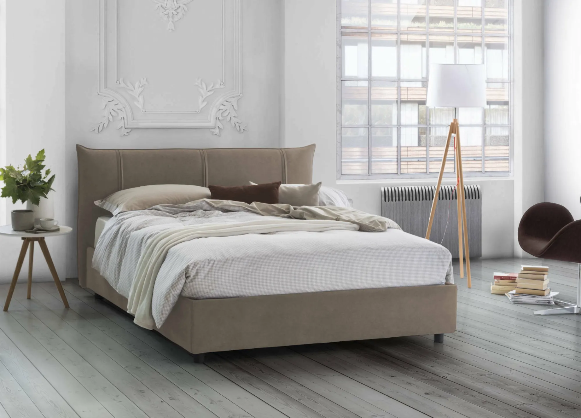 Letto matrimoniale Almond, con materasso 160x190 Cm incluso,<Dmora Sale
