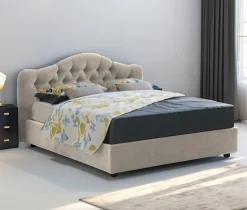 Letto matrimoniale Aly, Adatto a materasso Cm 160x200,<Dmora Cheap