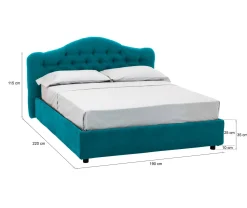 Letto matrimoniale Aly, Adatto a materasso Cm 160x200,<Dmora Flash Sale