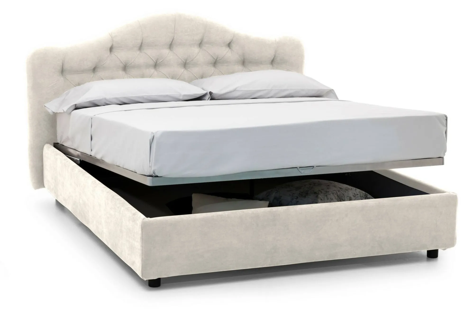 Letto matrimoniale Aly, Adatto a materasso Cm 160x200,<Dmora Fashion