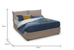 Letto matrimoniale Amalta, con materasso Cm 160x200 incluso,<Dmora Cheap