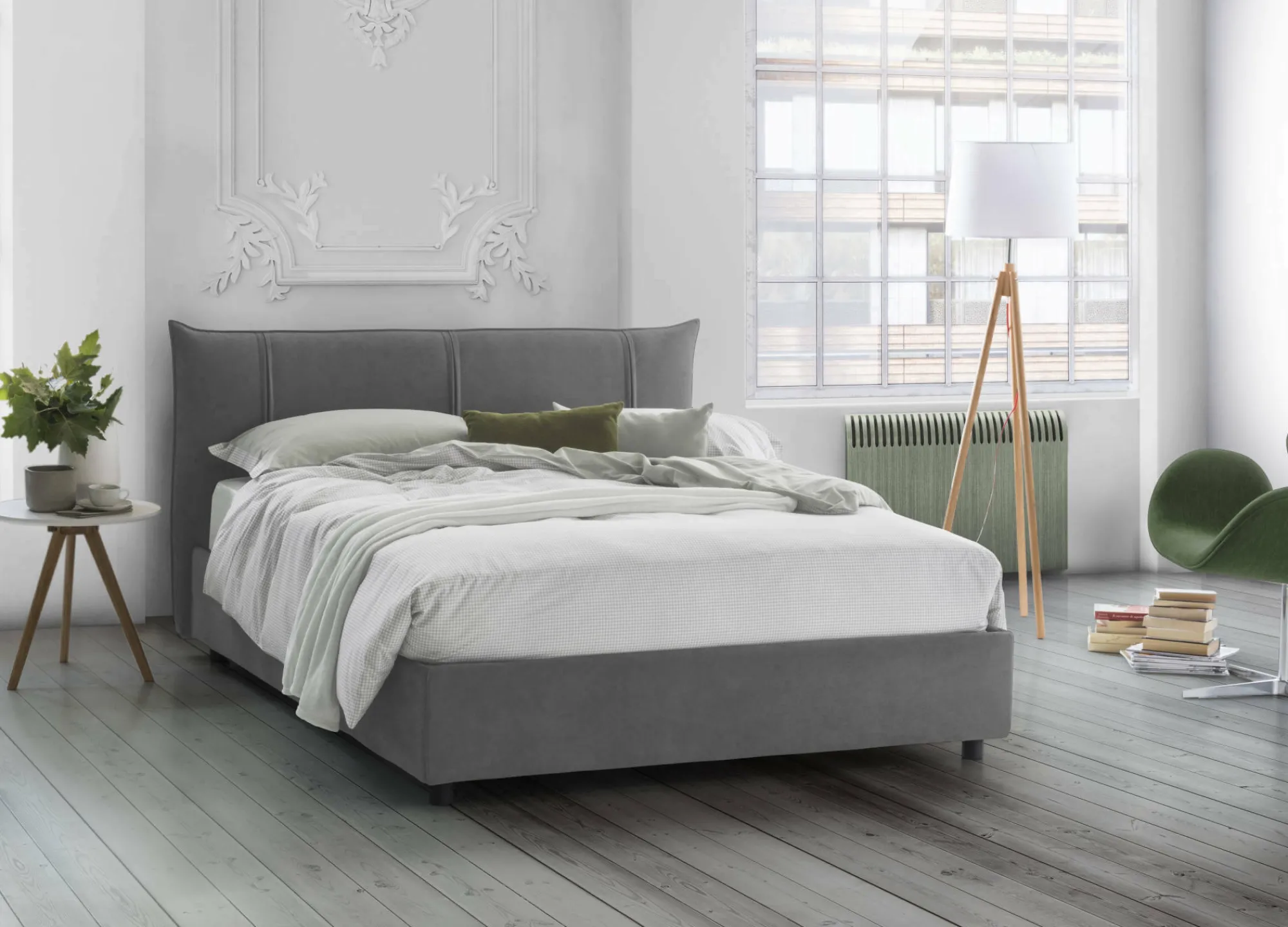 Letto matrimoniale Ambassador, adatto per materasso Cm 160x200,<Dmora Outlet