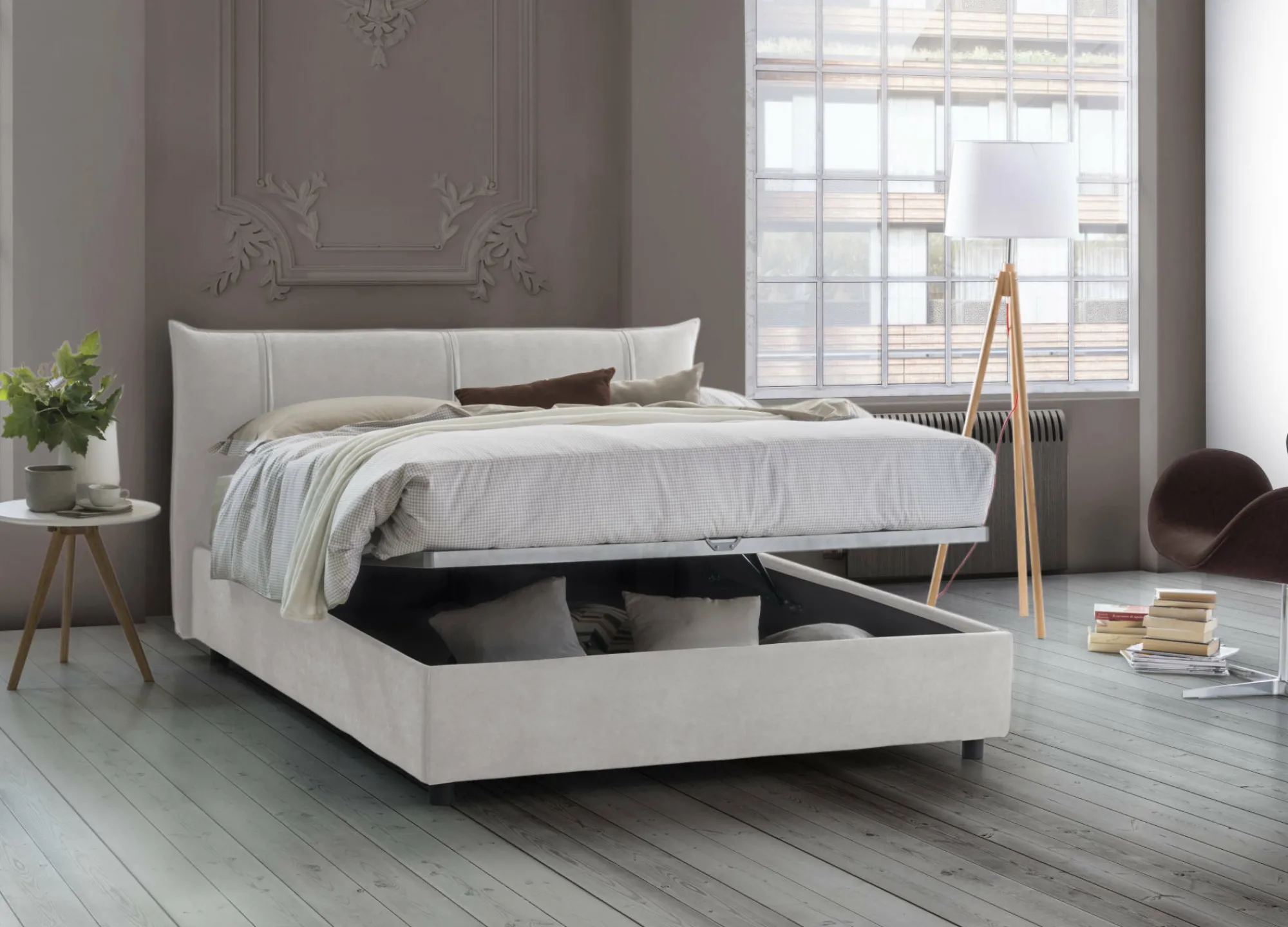 Letto matrimoniale Ambassador, adatto per materasso Cm 160x200,<Dmora Online