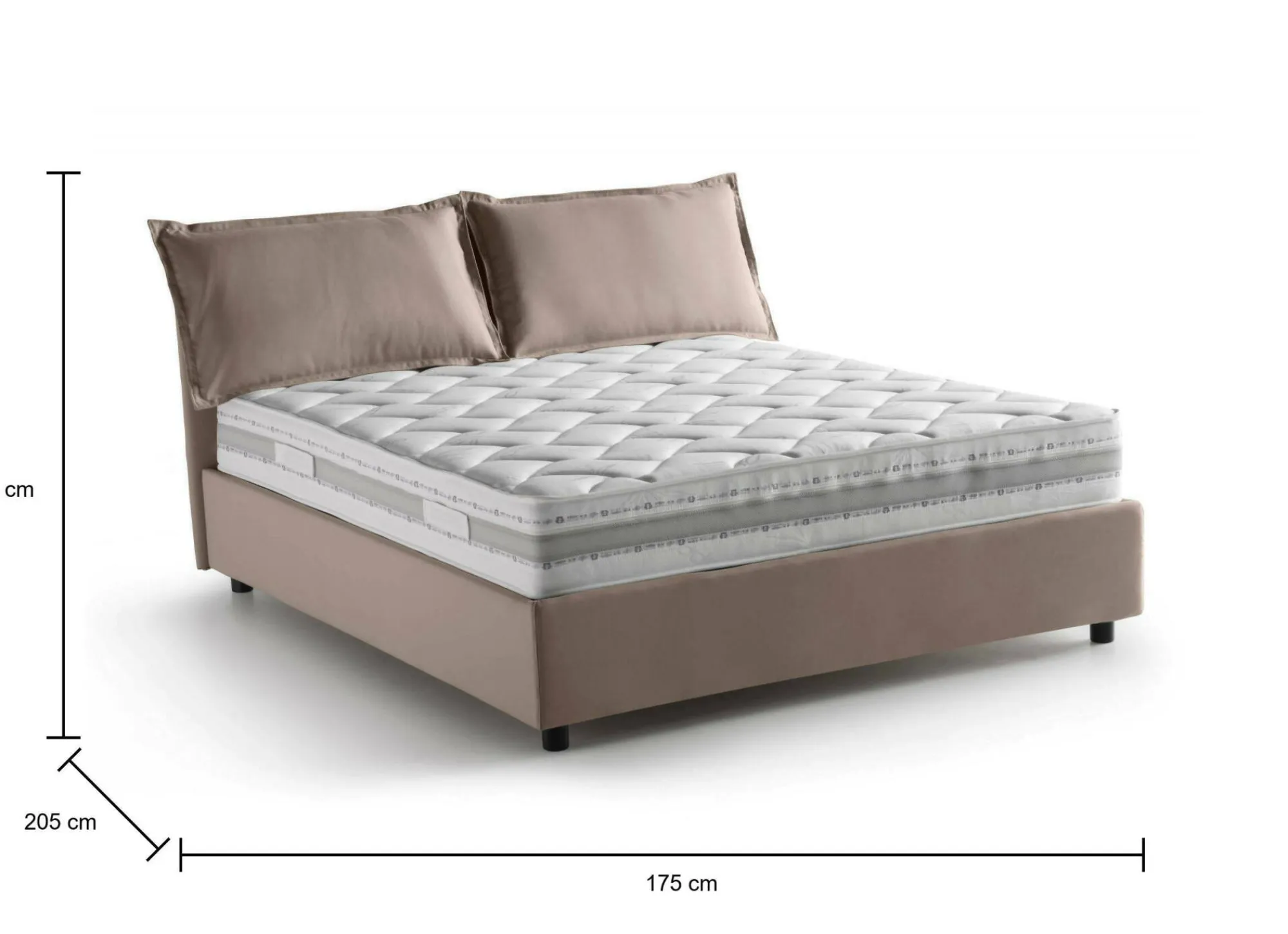 Letto matrimoniale Amelinda, con materasso Cm 160x190 incluso,<Dmora Discount