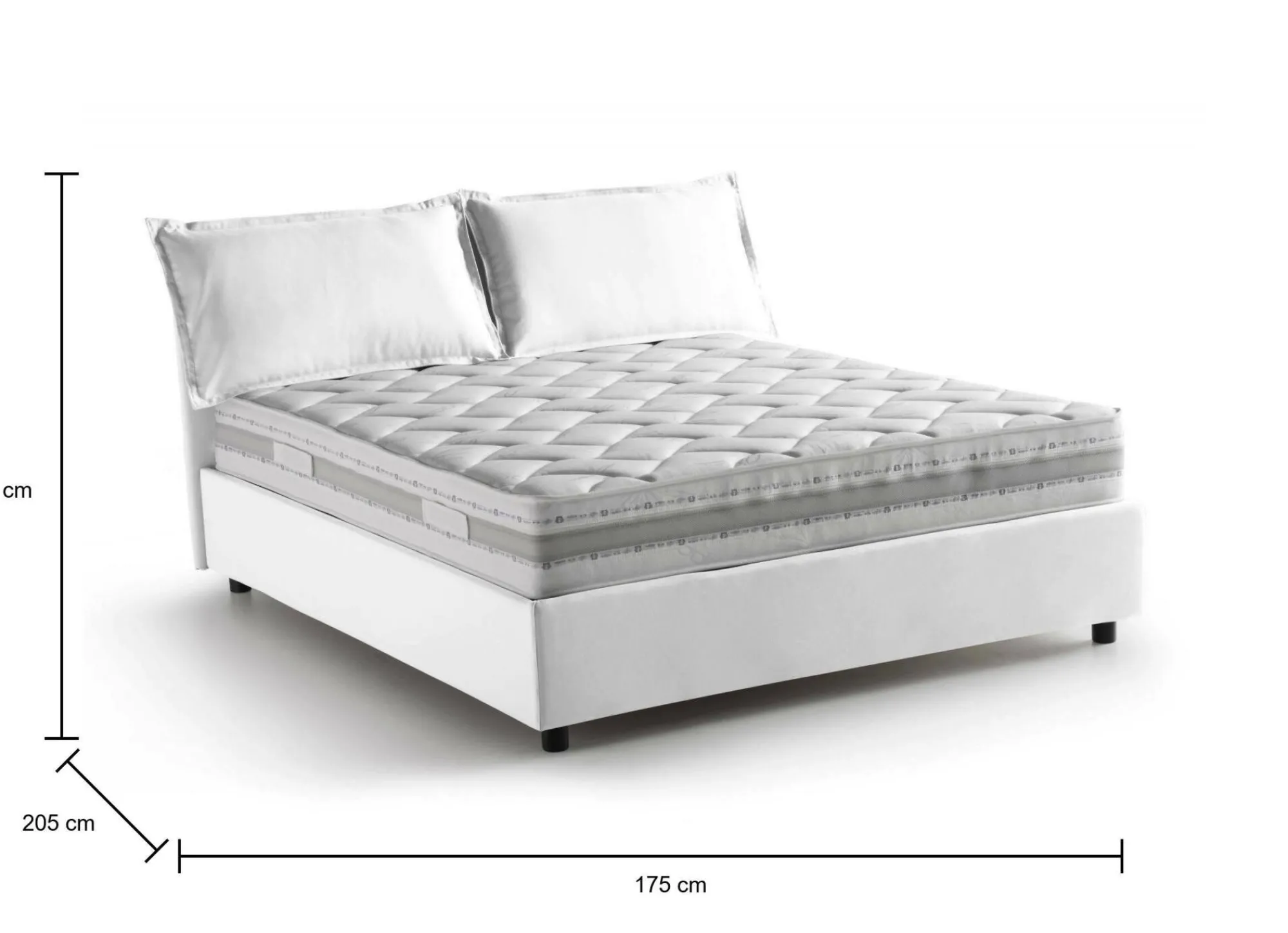 Letto matrimoniale Amelinda, con materasso Cm 160x190 incluso,<Dmora New
