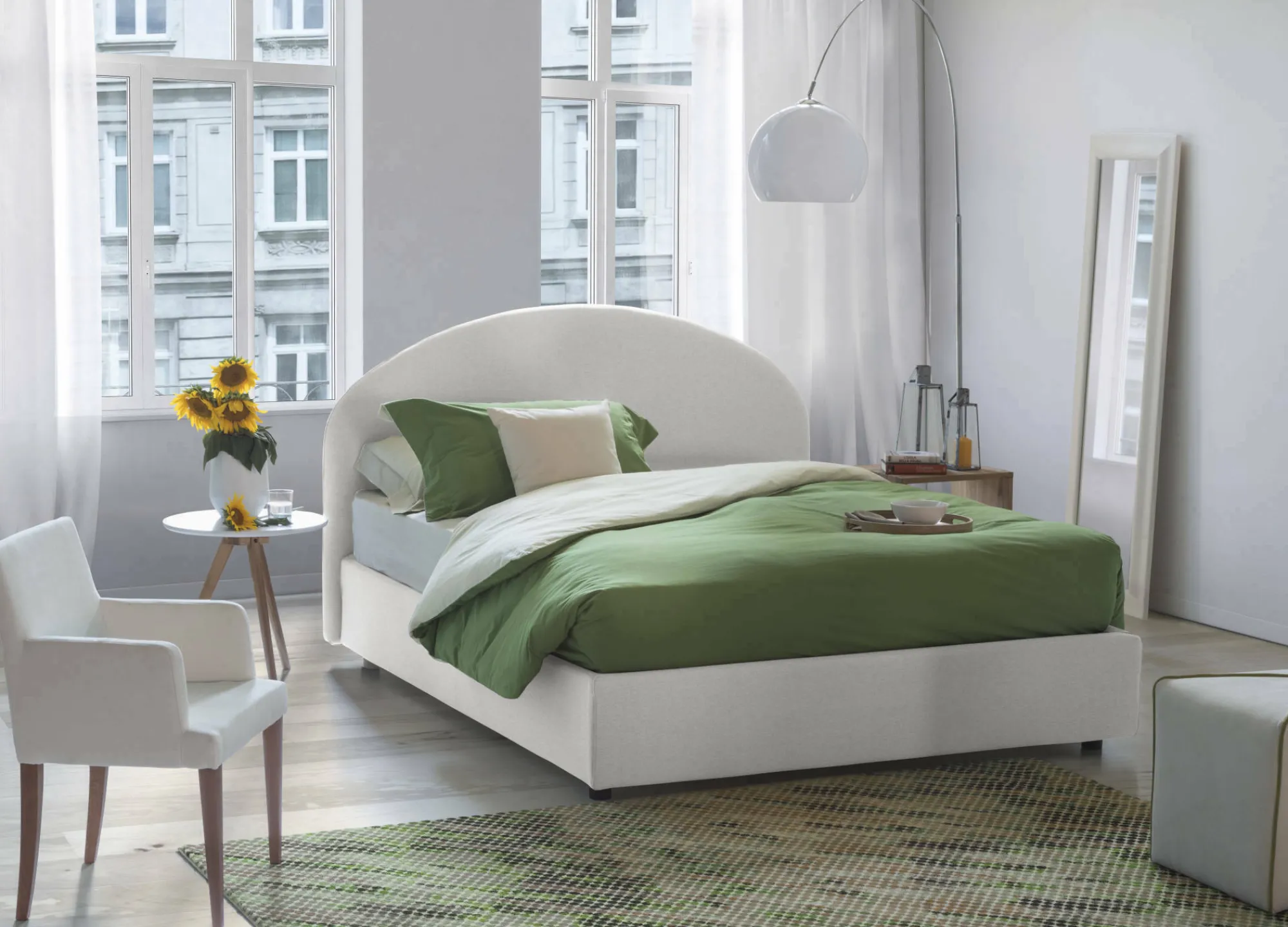 Letto matrimoniale Amida, con materasso Cm 160x190 incluso,<Dmora Outlet