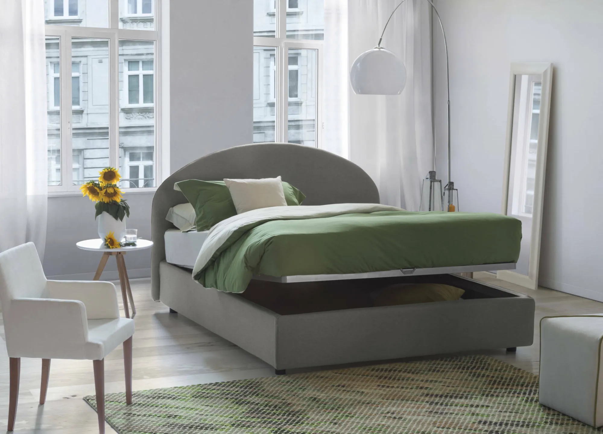Letto matrimoniale Amida, con materasso Cm 160x190 incluso,<Dmora Shop