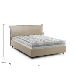 Letto matrimoniale Amilcare, con materasso 160x190 Cm incluso,<Dmora Discount