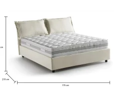 Letto matrimoniale Amy, con materasso Cm 160x200 incluso,<Dmora Cheap