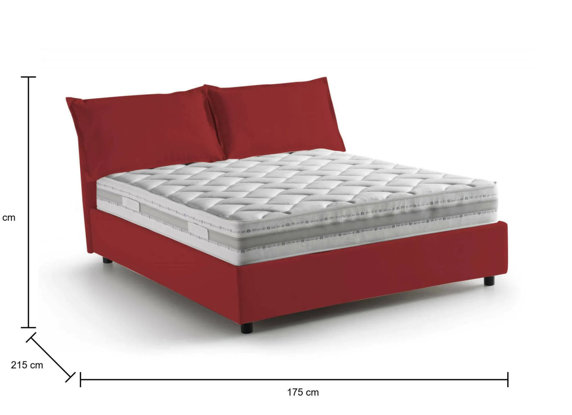 Letto matrimoniale Amy, con materasso Cm 160x200 incluso,<Dmora Fashion