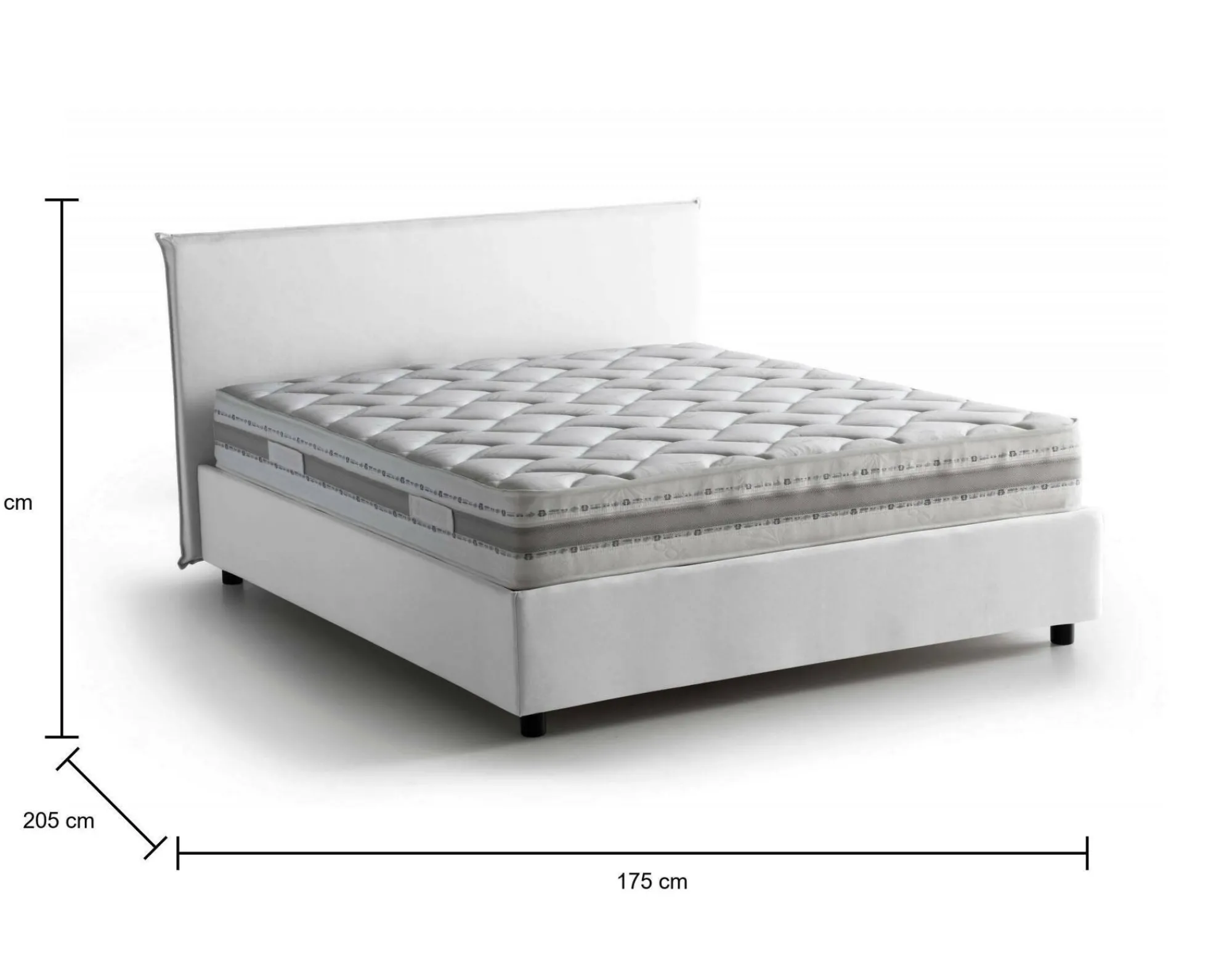 Letto matrimoniale Anassimene, con materasso Cm 160x190 incluso,<Dmora Best