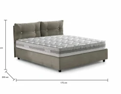 Letto matrimoniale Andrealo, con materasso Cm 160x190 incluso,<Dmora Cheap