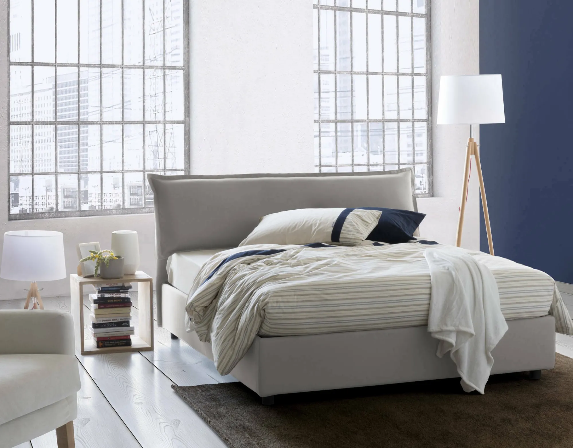 Letto matrimoniale Andyymion, adatto per materasso 160x190 cm,<Dmora Shop