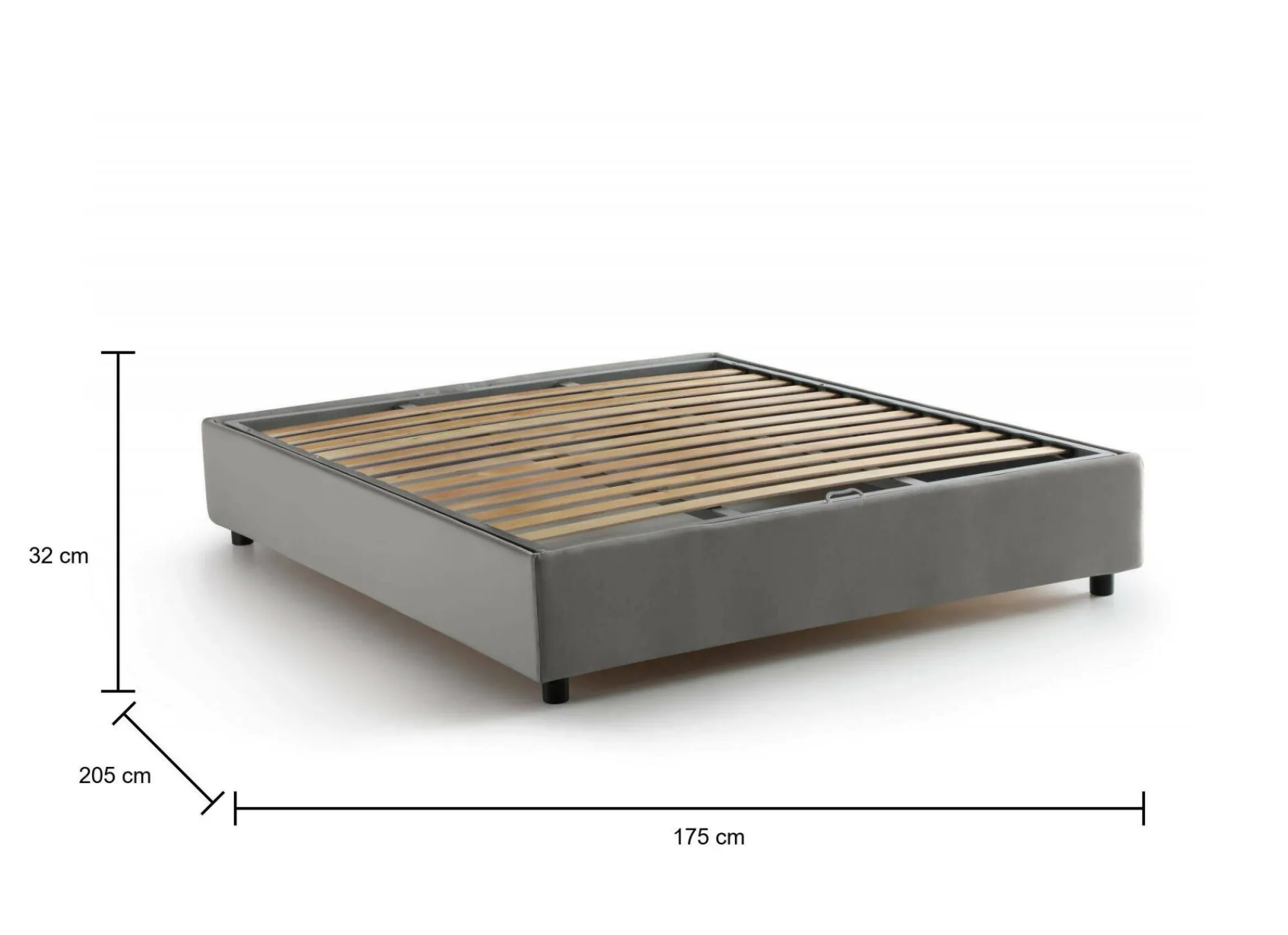 Letto matrimoniale Annibale, adatto per materasso Cm 160x190,<Dmora Shop