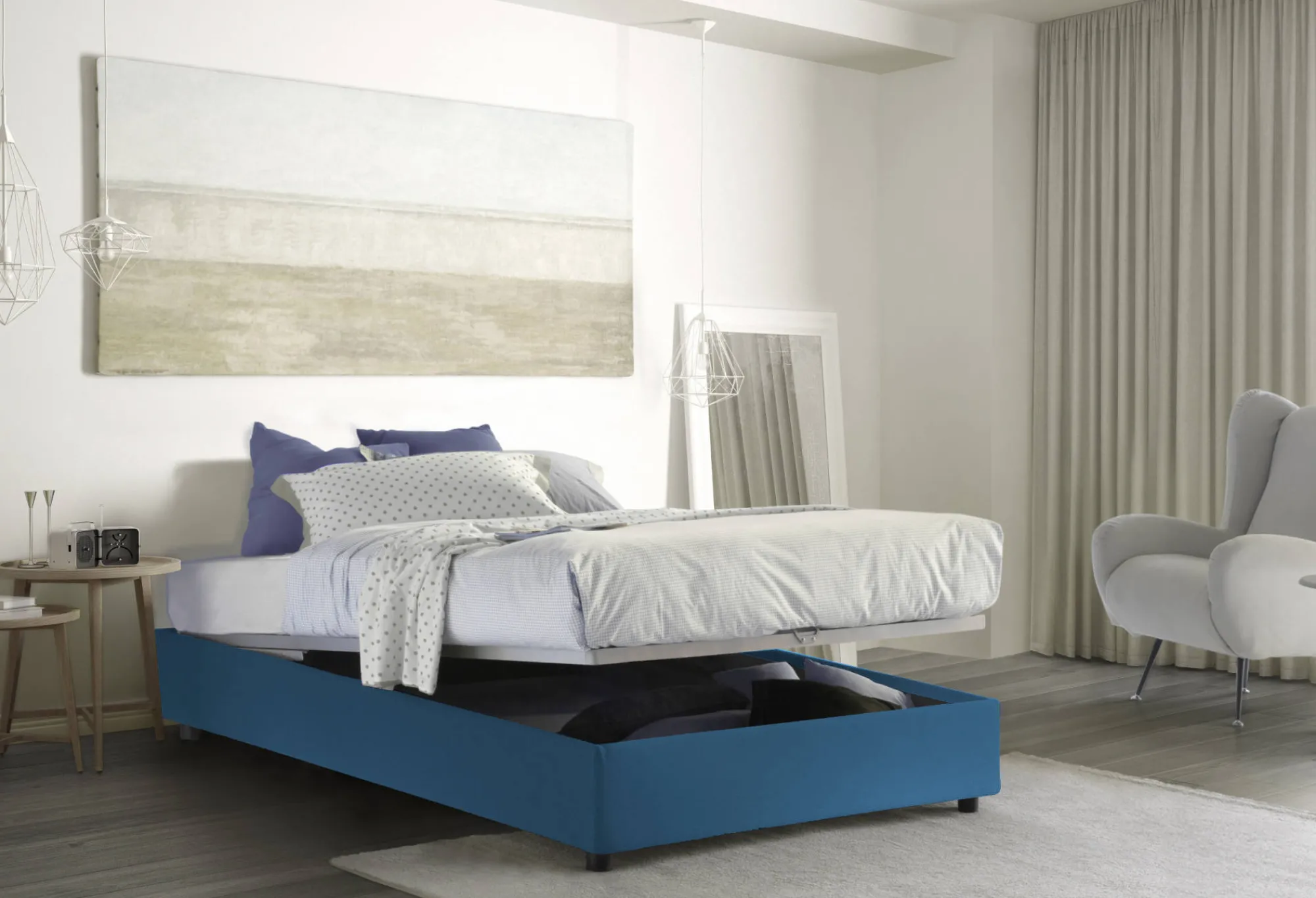 Letto matrimoniale Annibale, adatto per materasso Cm 160x190,<Dmora Discount
