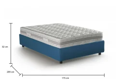 Letto matrimoniale Apel, con materasso Cm 160x190 incluso,<Dmora Cheap