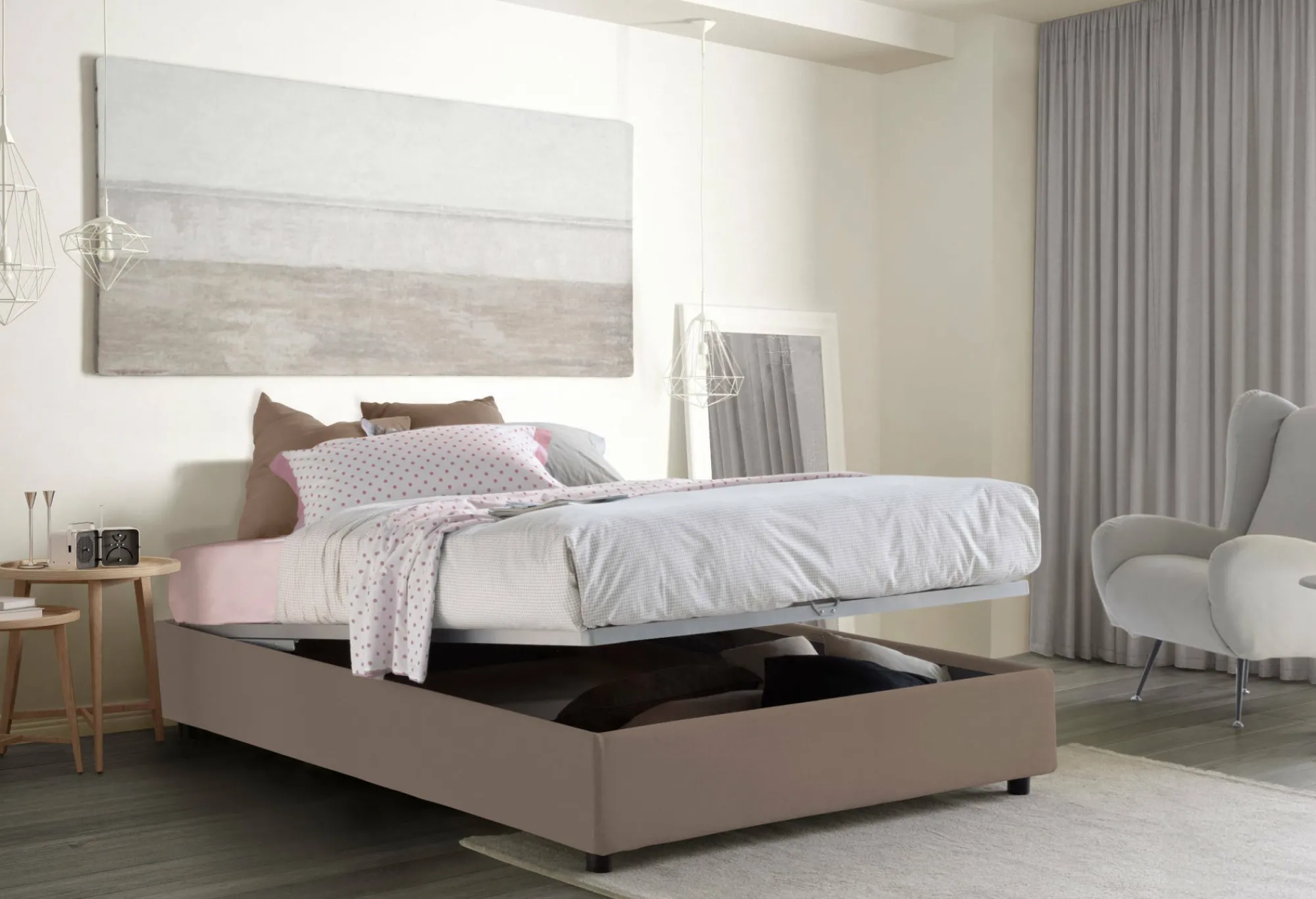 Letto matrimoniale Apel, con materasso Cm 160x190 incluso,<Dmora Best