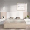 Letto matrimoniale Aral, 267x205 h106 cm, Bianco e Rovere<Dmora Fashion