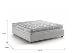 Letto matrimoniale Archer, con materasso Cm 160x190 incluso,<Dmora Clearance