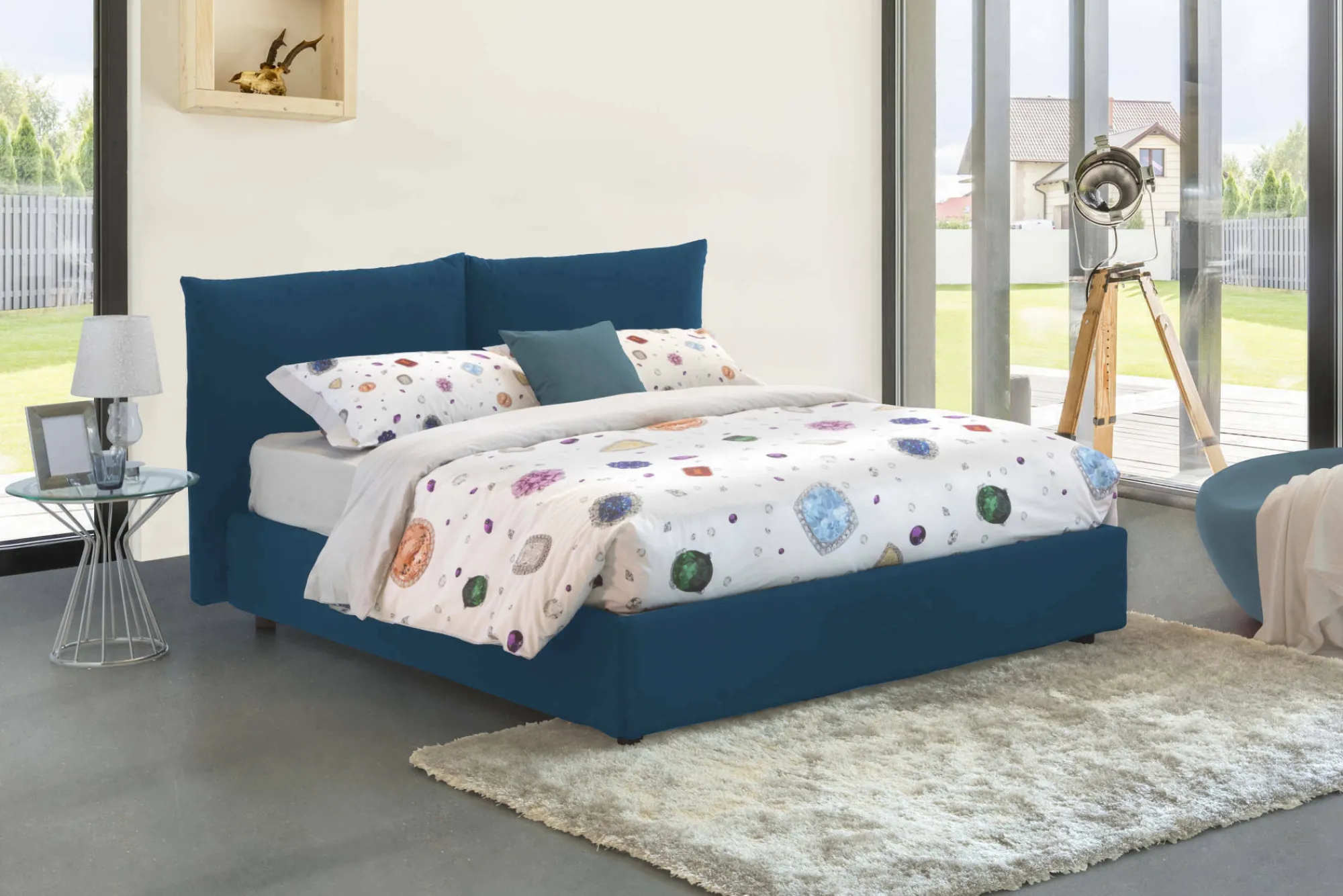 Letto matrimoniale Arcole, con materasso Cm 160x200 incluso,<Dmora Flash Sale