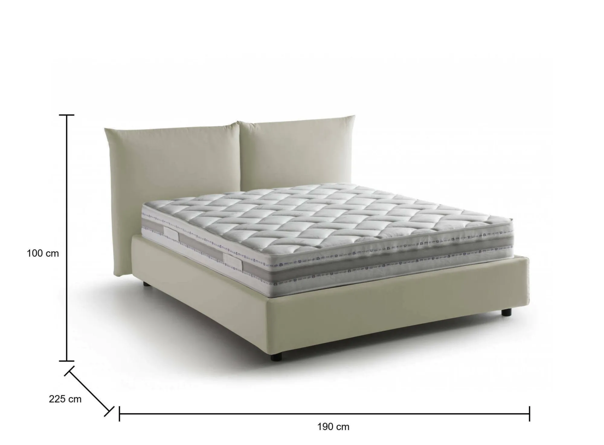 Letto matrimoniale Arcole, con materasso Cm 160x200 incluso,<Dmora Store