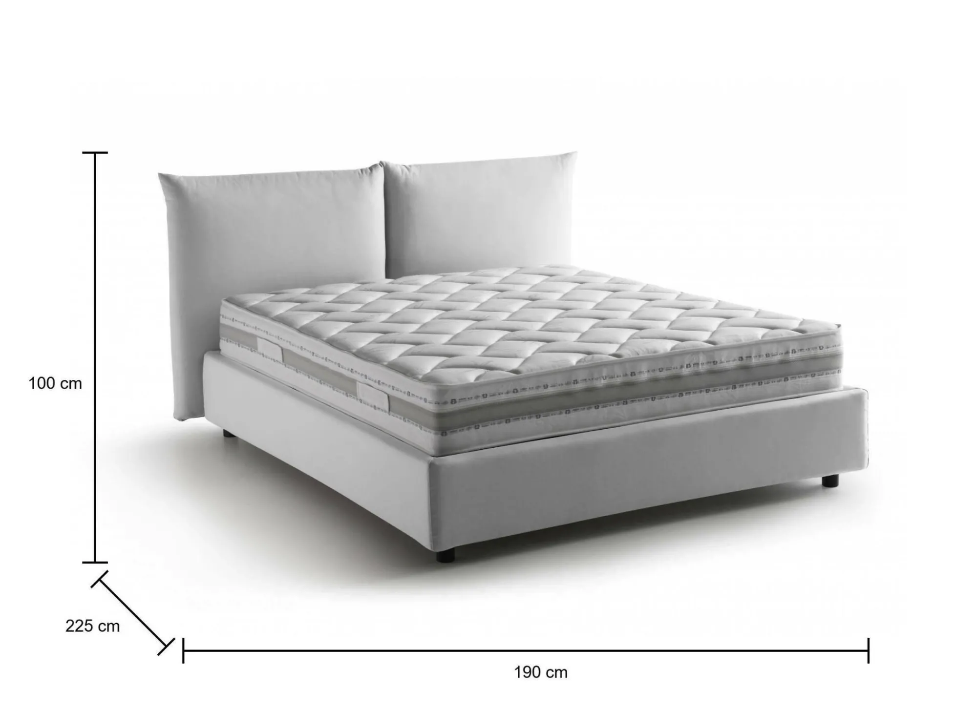Letto matrimoniale Arcole, con materasso Cm 160x200 incluso,<Dmora Discount