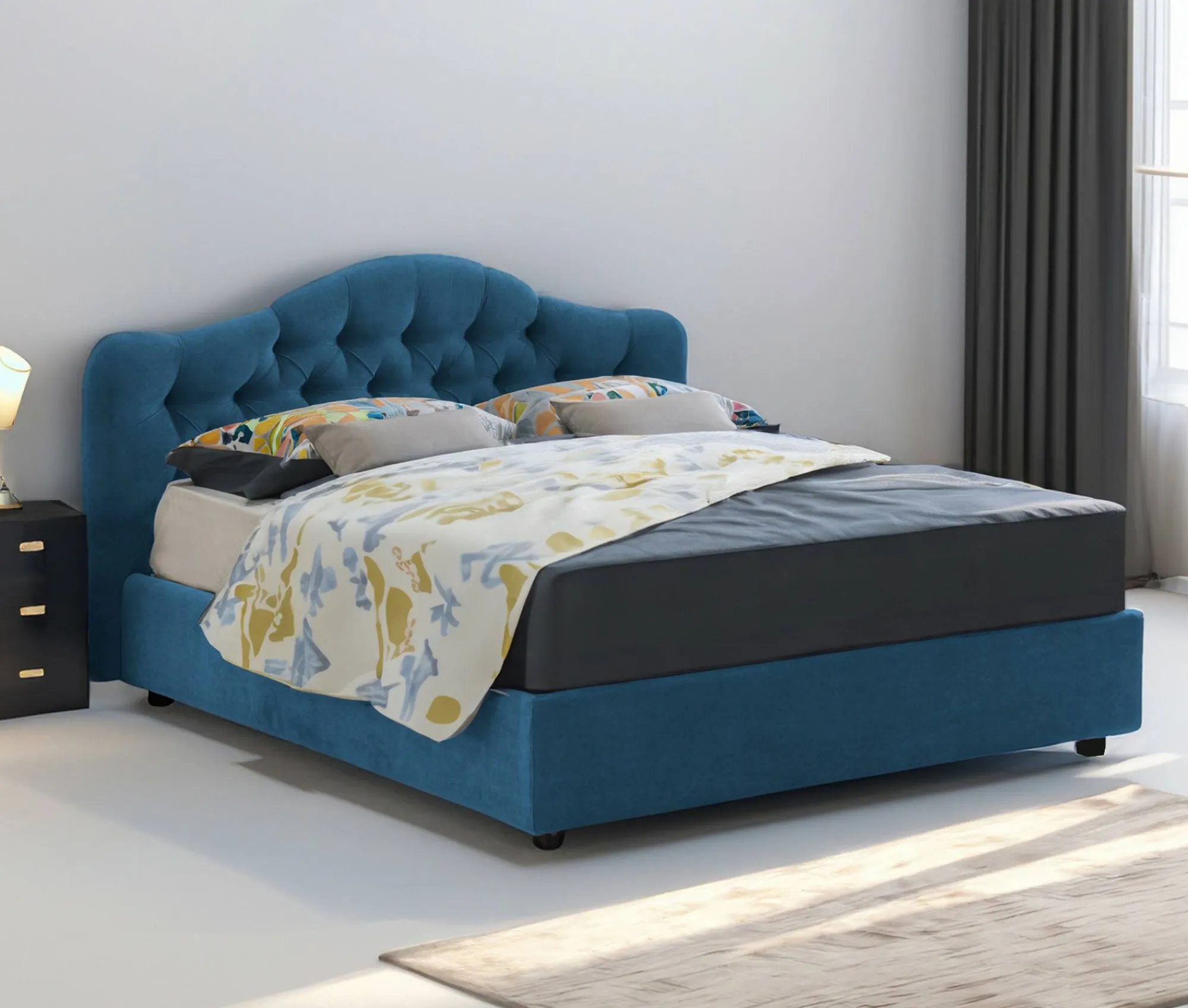 Letto matrimoniale Arex, Adatto a materasso Cm 160x190,<Dmora Fashion
