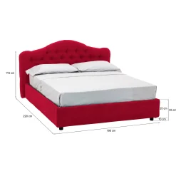 Letto matrimoniale Arex, Adatto a materasso Cm 160x190,<Dmora Hot