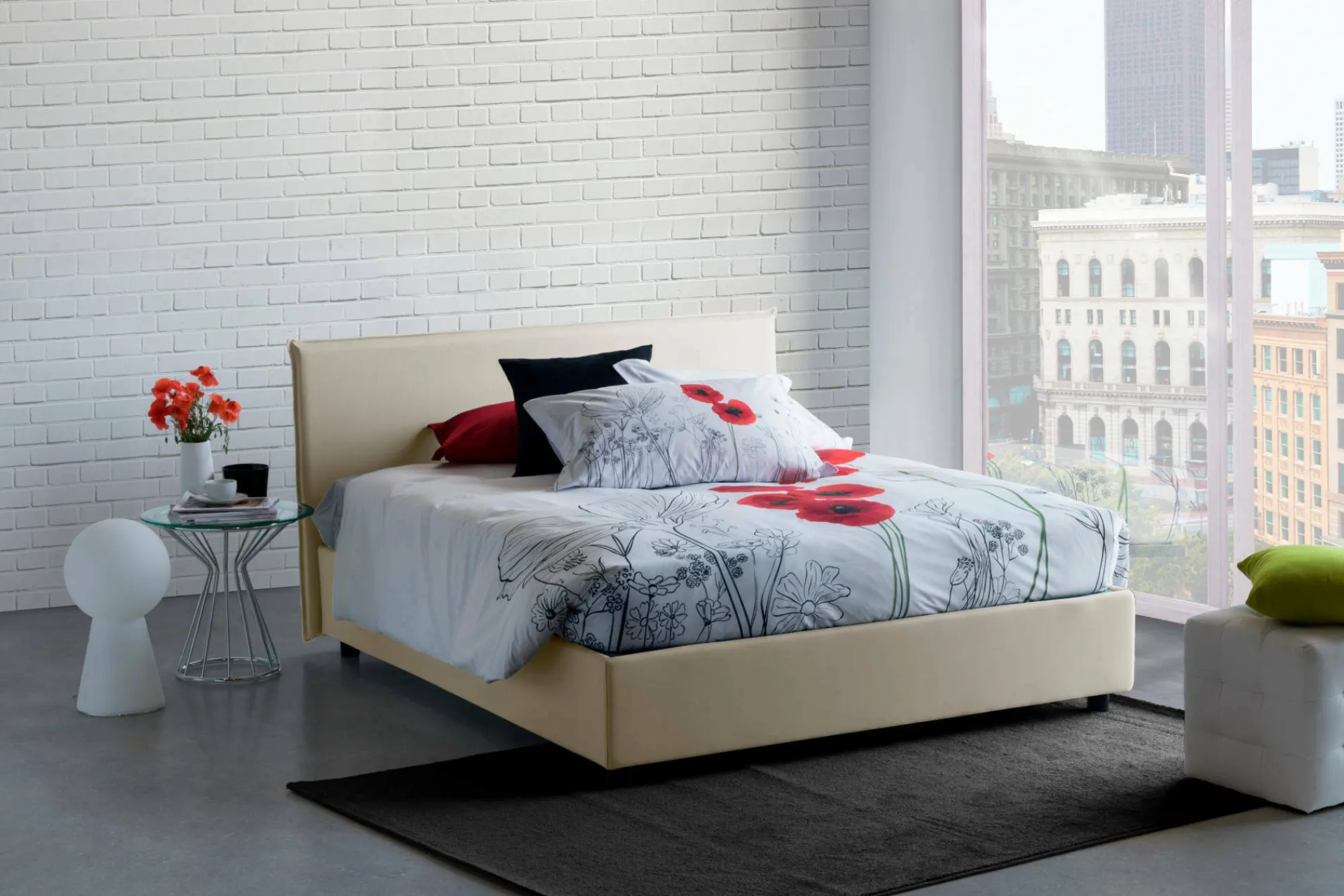 Letto matrimoniale Ariadni, con materasso Cm 160x200 incluso,<Dmora Clearance