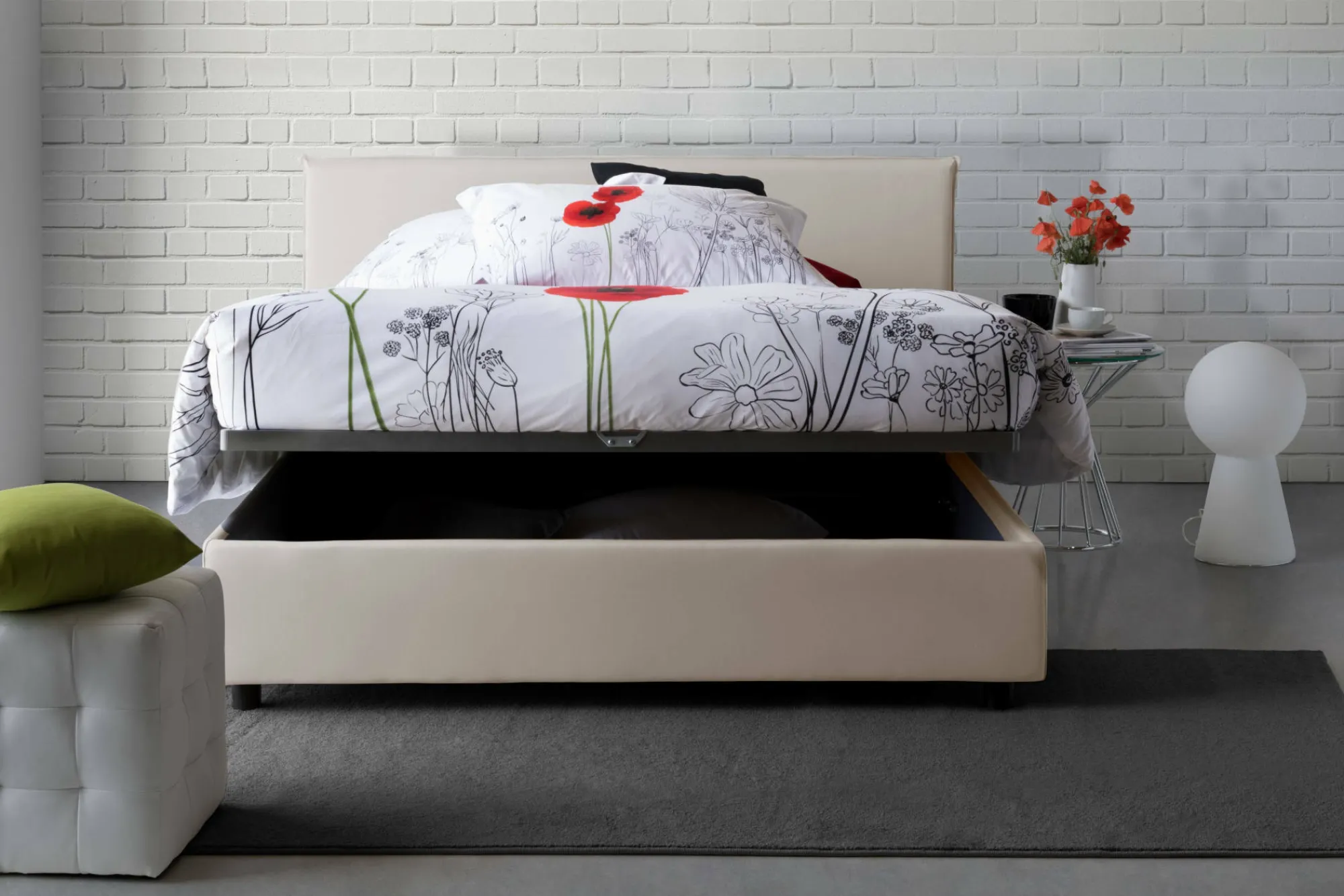 Letto matrimoniale Ariadni, con materasso Cm 160x200 incluso,<Dmora Clearance