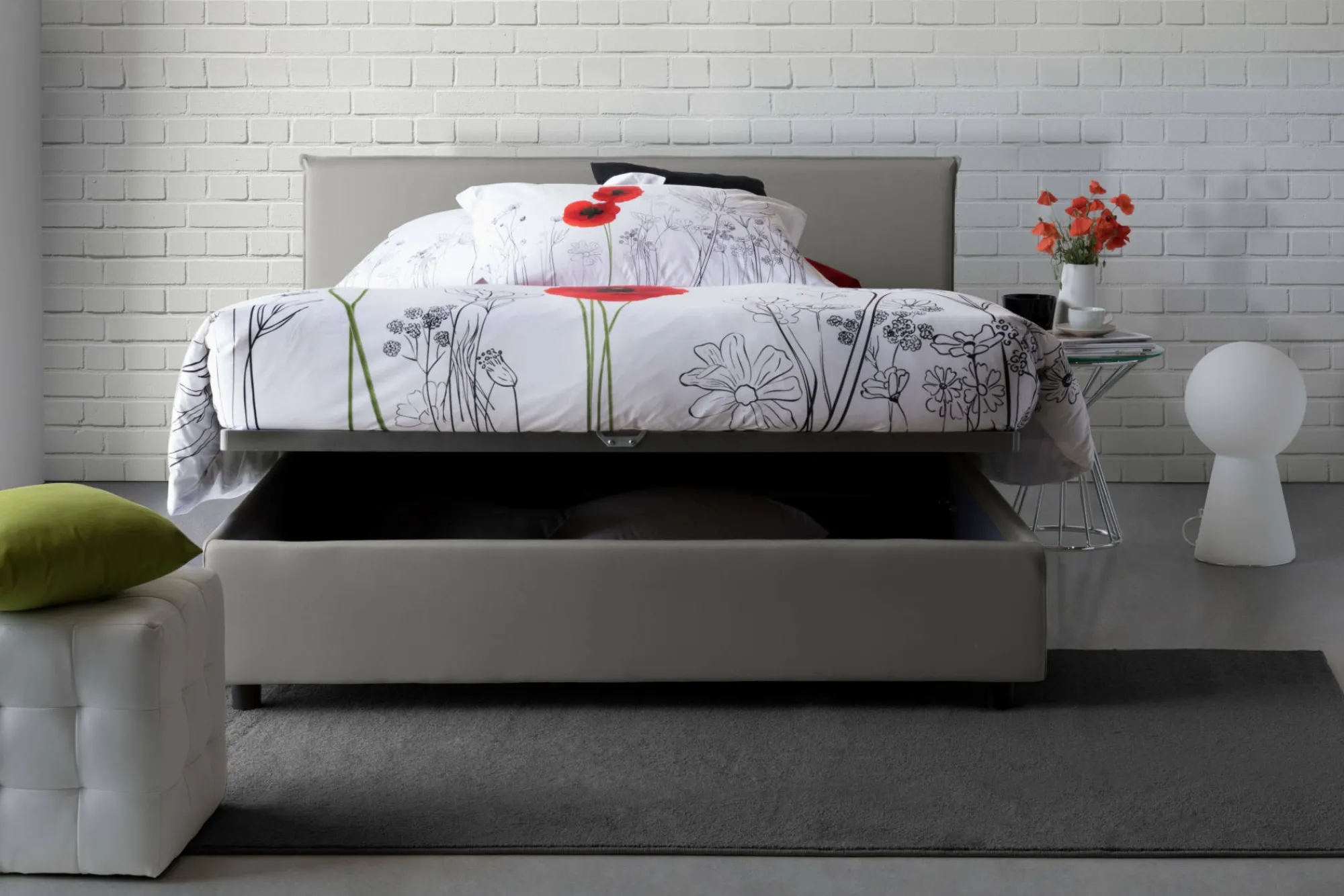 Letto matrimoniale Ariadni, con materasso Cm 160x200 incluso,<Dmora Cheap
